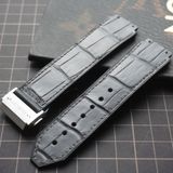  Thay da cá sấu Alligator vân đuôi (Pháp) màu xám cho Hublot 