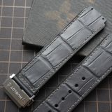  Thay da cá sấu Alligator vân đuôi (Pháp) màu xám cho Hublot 