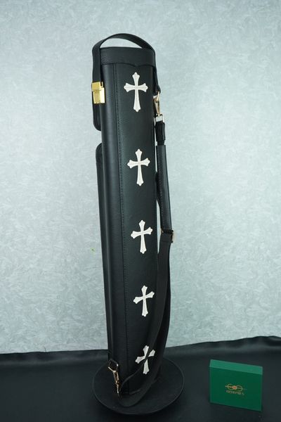  Bao cơ bida da bò đen Black Cow Leather Cue Case - Hard - 2x4 Plus 