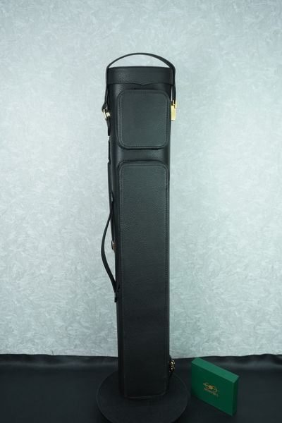  Bao cơ bida da bò đen Black Cow Leather Cue Case - Hard - 2x4 Plus 