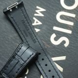  Thay da cá sấu Alligator vân đuôi (Pháp) màu đen cho Franck Muller 