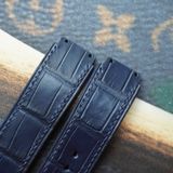  Thay da cá sấu Alligator vân đuôi ̣̣(Pháp) màu xanh navy cho Hublot 