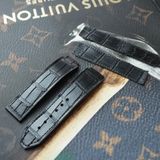  Thay da cá sấu Alligator vân đuôi (Pháp) màu đen cho Hublot 