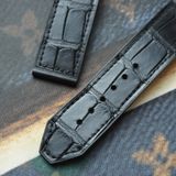  Thay da cá sấu Alligator vân đuôi (Pháp) màu đen cho Hublot 