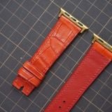  Dây Apple Watch cá sấu màu đỏ cam 