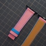  Dây Apple Watch da Swift màu hồng chỉ xanh dương 