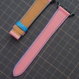  Dây Apple Watch da Swift màu hồng chỉ xanh dương 