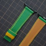  Dây Apple Watch da Swift màu xanh chỉ vàng 