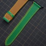  Dây Apple Watch da Swift màu xanh chỉ vàng 