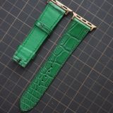  Dây Apple Watch da cá sấu màu xanh lá 