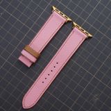  Dây Apple Watch da Epsom màu hồng chỉ nâu 