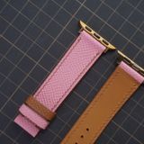  Dây Apple Watch da Epsom màu hồng chỉ nâu 