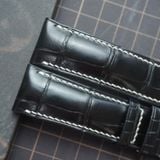  Dây cá sấu Alligator đen chỉ trắng 