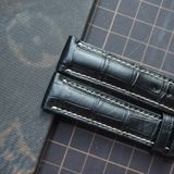  Dây cá sấu Alligator đen chỉ trắng (Size:18-16mm) 