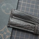  Dây da cá mập nâu chỉ trắng (Size:20-18mm) 