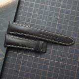  Dây da bò trơn màu nâu chỉ trắng (Size:22-20mm) 