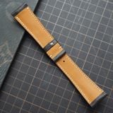  Dây da bò trơn màu nâu chỉ trắng (Size:22-20mm) 