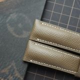  Dây da bò Epsom màu nâu chỉ trắng (Size:22-20mm) 