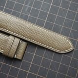  Dây da bò Epsom màu nâu chỉ trắng (Size:22-20mm) 