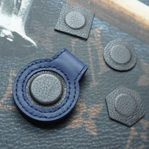  Kẹp lơ bida da bò màu xanh navy và xám 