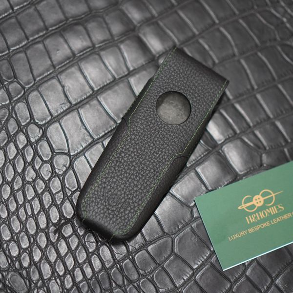  Bao da Xor có nắp (da bê Togo đen nhập Pháp) 