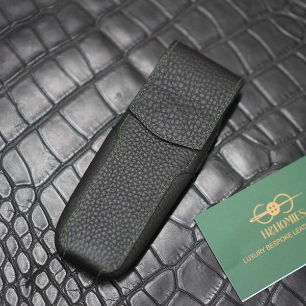  Bao da Xor có nắp (da bê Togo đen nhập Pháp) 