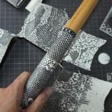  Bọc cơ da kì đà trắng đen vân sống lưng cho chuôi Fury 