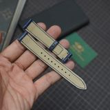  Dây da cá sấu Alligator màu xanh navy cho đồng hồ theo yêu cầu 