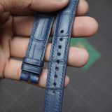  Dây da cá sấu Alligator màu xanh navy cho đồng hồ theo yêu cầu 