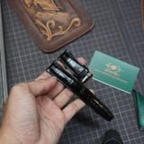  Dây đồng hồ da cá sấu Alligator màu đen cho đồng hồ theo yêu cầu 