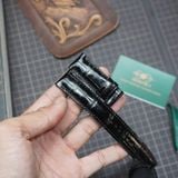  Dây đồng hồ da cá sấu Alligator màu đen cho đồng hồ theo yêu cầu 