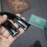  Dây đồng hồ da cá sấu Alligator màu đen cho đồng hồ theo yêu cầu 