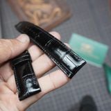  Dây đồng hồ da cá sấu Alligator màu đen cho đồng hồ theo yêu cầu 