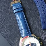  Dây đồng hồ cá sấu Alligator màu xanh navy cho đồng hồ BULOVA 
