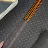  Bọc cơ da bò togo màu nâu cho chuôi Custom 