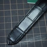  Dây đồng hồ da cá sấu Alligator màu đen cho đồng hồ theo yêu cầu 