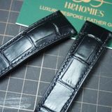  Dây đồng hồ da cá sấu Alligator màu đen cho đồng hồ theo yêu cầu 