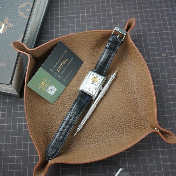  Dây đồng hồ cá sấu Alligator màu đen cho đồng hồ frederique constant 