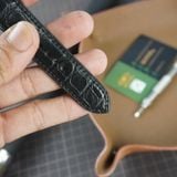  Dây đồng hồ cá sấu Alligator màu đen cho đồng hồ frederique constant 