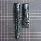  Dây đồng hồ cá sấu Alligator màu đen 