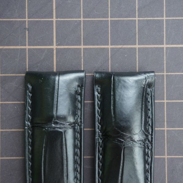  Dây đồng hồ cá sấu Alligator màu đen 