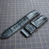  Dây đồng hồ cá sấu Alligator màu đen 