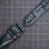  Dây đồng hồ cá sấu Alligator màu đen 