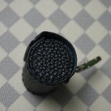  Hộp lơ tròn da bò đen 