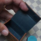  Hộp lơ vuông da kỳ đà nâu 