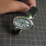  Dây đồng hồ da rắn Karung màu đen cho đồng hồ Cartier 