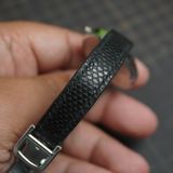  Dây đồng hồ da rắn Karung màu đen cho đồng hồ Cartier 