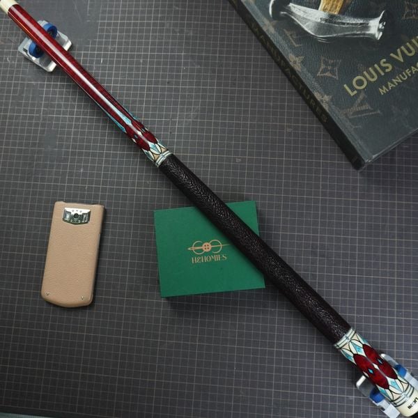  Bọc cơ da cá mập nâu đỏ cho chuôi Predator IKON 