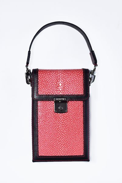  Túi hộp da cá đuối màu hồng  - Design by H&Homies 