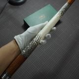  Bọc cơ da kì đà màu trắng đen cho chuôi Cuetec 